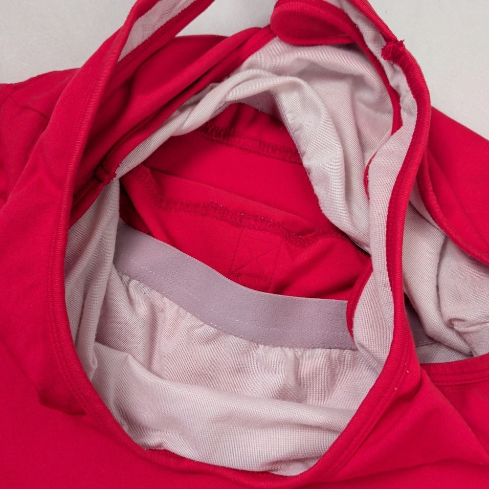 Active Red Racerback Dress Built-In Bra Zipper Pocket Size Small - Picture 4 of 9